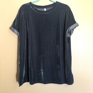 Steel blue velvet shirt